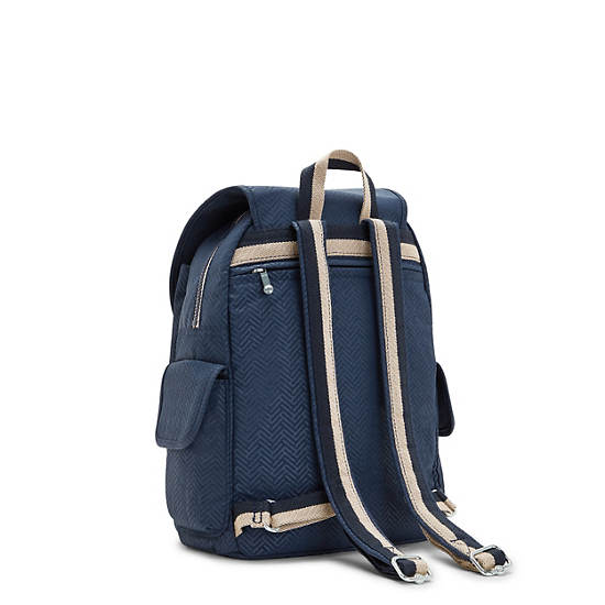 Kipling City Pack Medium Printed Backpacks Endless Blue Embossed | CA 1805DF